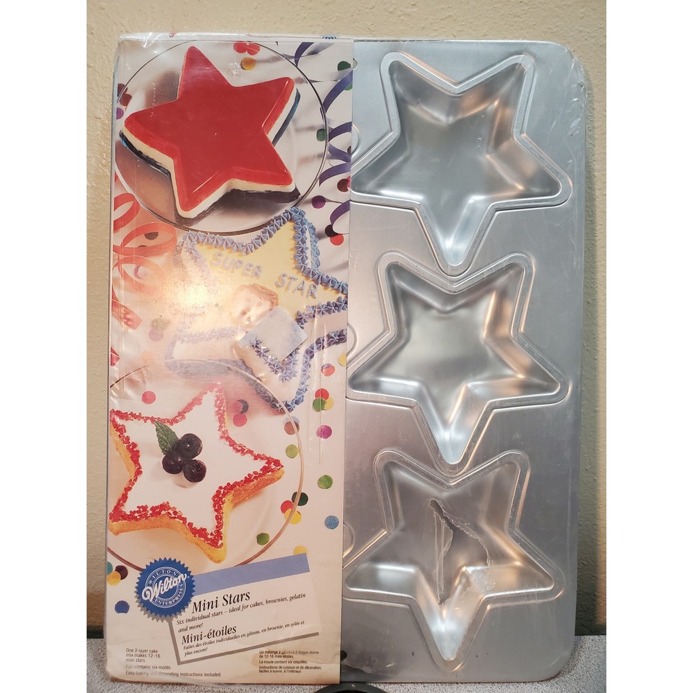Wilton Mini Stars 6-Cavity Cake Pan Aluminum Star Shaped Baking Mold 2105-1235